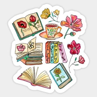 Blooms and Books Sticker